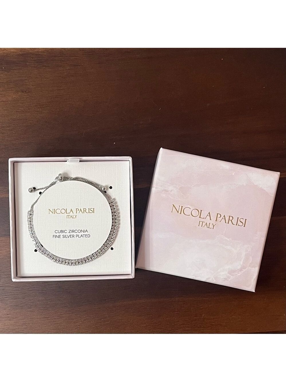 Nicola Parisi Italy Cubic Zirconia Tennis Bracelet – Fine Silver Plated